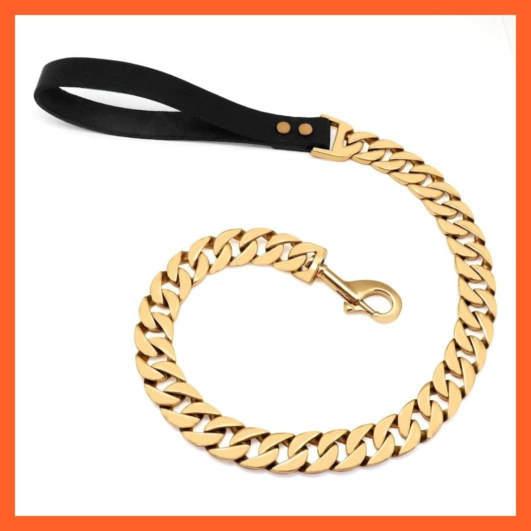 whatagift.com.au Animals & Pet Supplies Copy of Stainless Steel Metal Gold Dog Accessories | Chain Collar Leash Pet Training Collar