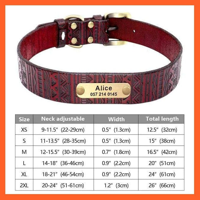 whatagift.com.au Animals & Pet Supplies Customized Leather Dog Collar | Engraved Pet Id Tag Collars