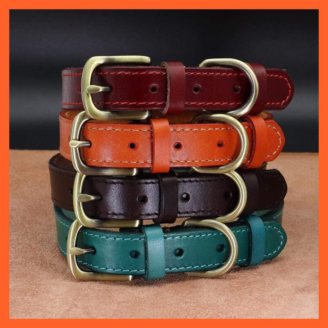 whatagift.com.au Animals & Pet Supplies Customized Leather Dog Collar | Engraved Pet Id Tag Collars