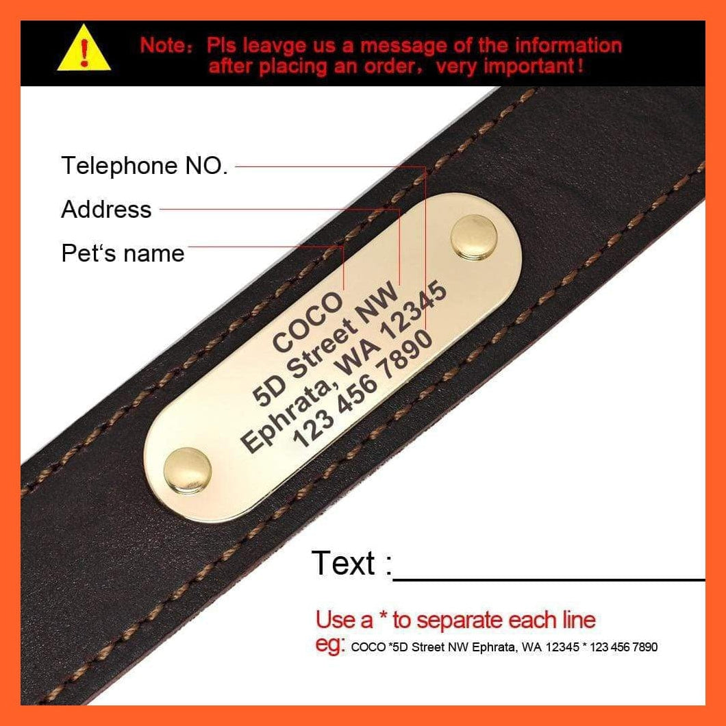 whatagift.com.au Animals & Pet Supplies Customized Leather Dog Collar | Engraved Pet Id Tag Collars