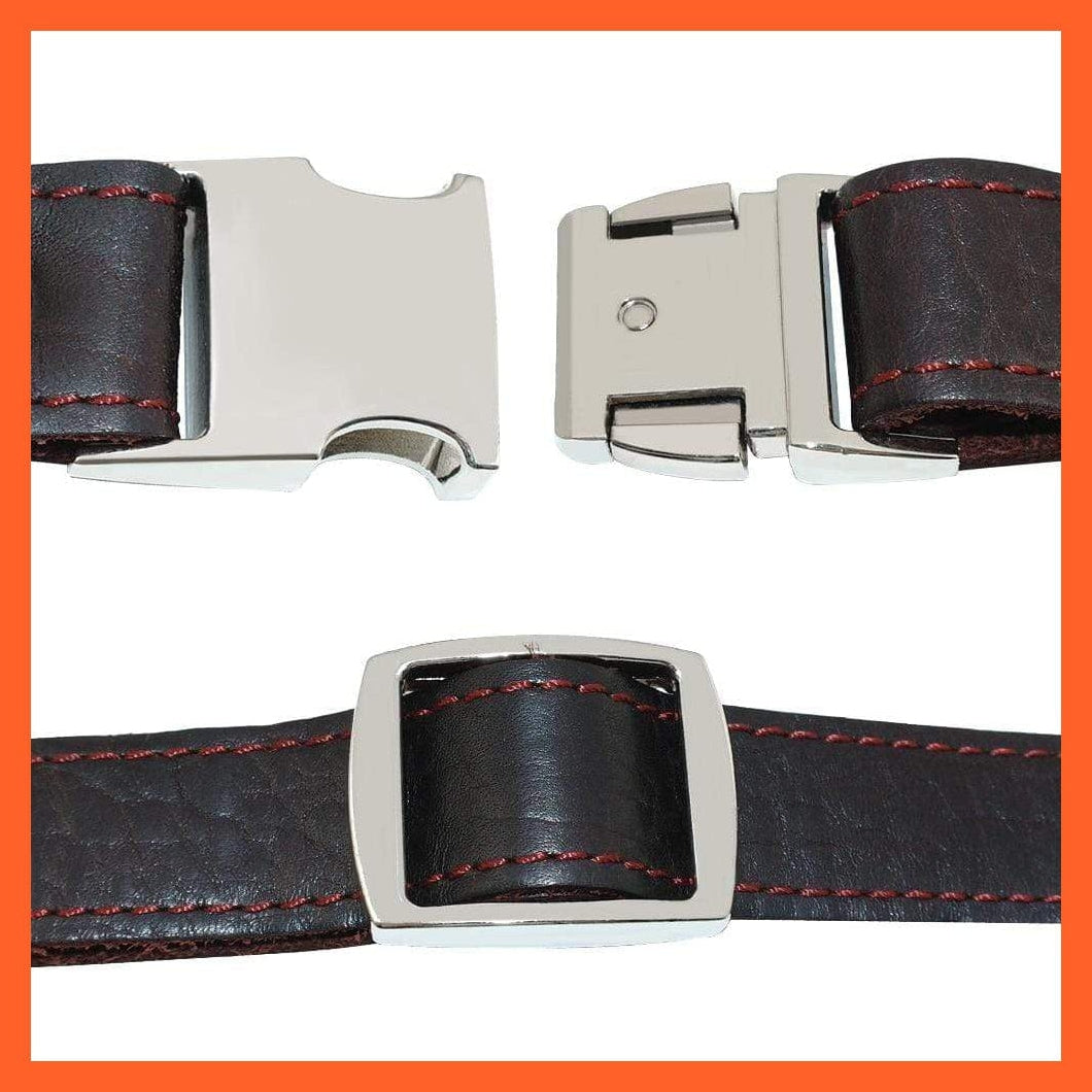 whatagift.com.au Animals & Pet Supplies Customized Leather Dog Collar | Engraved Pet Id Tag Collars