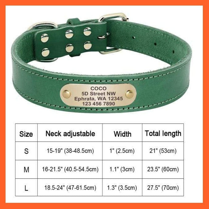 whatagift.com.au Animals & Pet Supplies Customized Leather Dog Collar | Engraved Pet Id Tag Collars