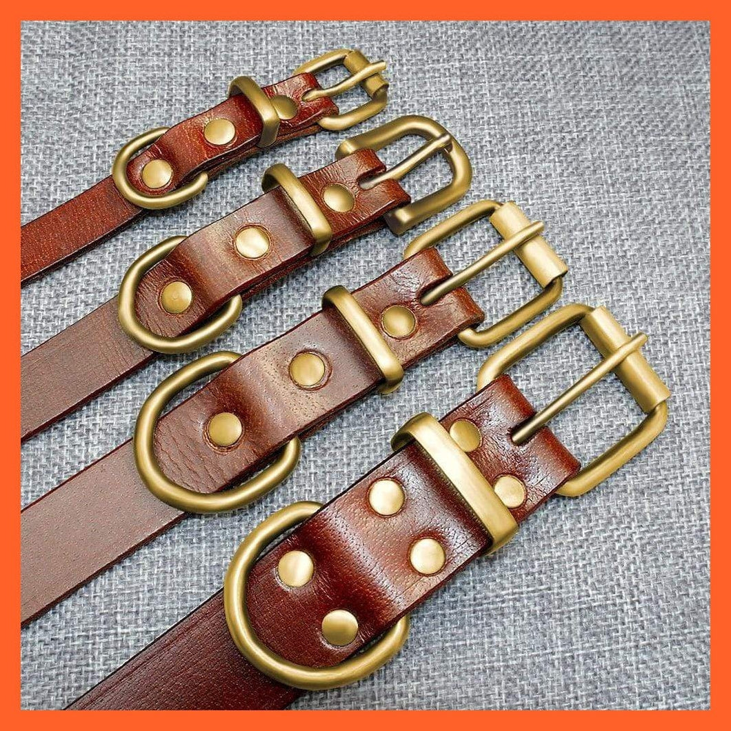 whatagift.com.au Animals & Pet Supplies Customized Leather Dog Collar | Engraved Pet Id Tag Collars