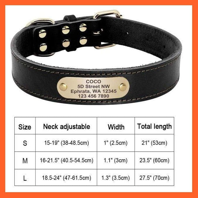 whatagift.com.au Animals & Pet Supplies Customized Leather Dog Collar | Engraved Pet Id Tag Collars
