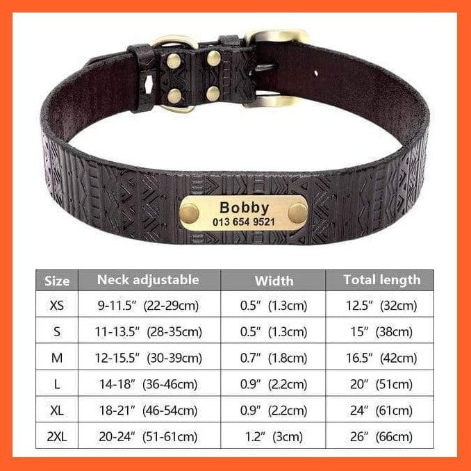 whatagift.com.au Animals & Pet Supplies Customized Leather Dog Collar | Engraved Pet Id Tag Collars