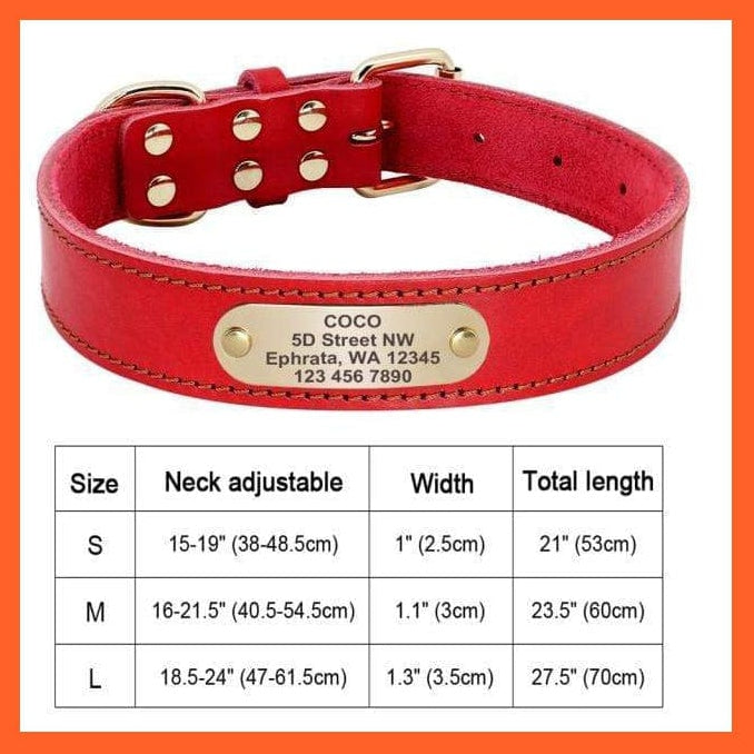 whatagift.com.au Animals & Pet Supplies Customized Leather Dog Collar | Engraved Pet Id Tag Collars