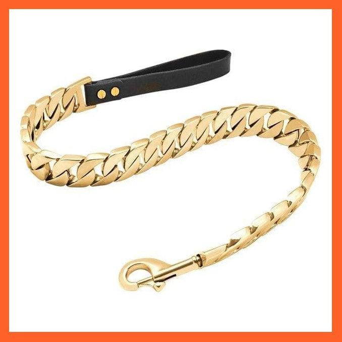 whatagift.com.au Animals & Pet Supplies Gold / 32mm x 90cm Stainless Steel Metal Gold Dog Accessories | Chain Collar Leash Pet Training Collar