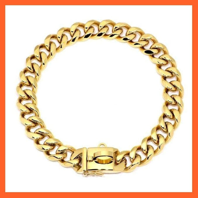 whatagift.com.au Animals & Pet Supplies Gold Collar / 40cm Chain Collar Leash Pet Training Collar | Steel Metal Gold Dog Accessories