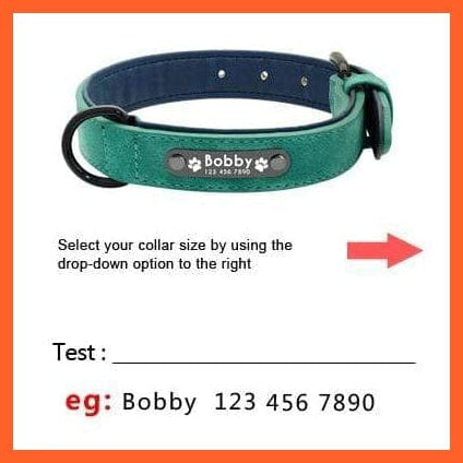 whatagift.com.au Animals & Pet Supplies Green Collar / S Personalized Leather Custom Dog Collars | Pet Name Tag Collar Leash Lead