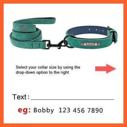whatagift.com.au Animals & Pet Supplies Green Set / S Personalized Leather Custom Dog Collars | Pet Name Tag Collar Leash Lead
