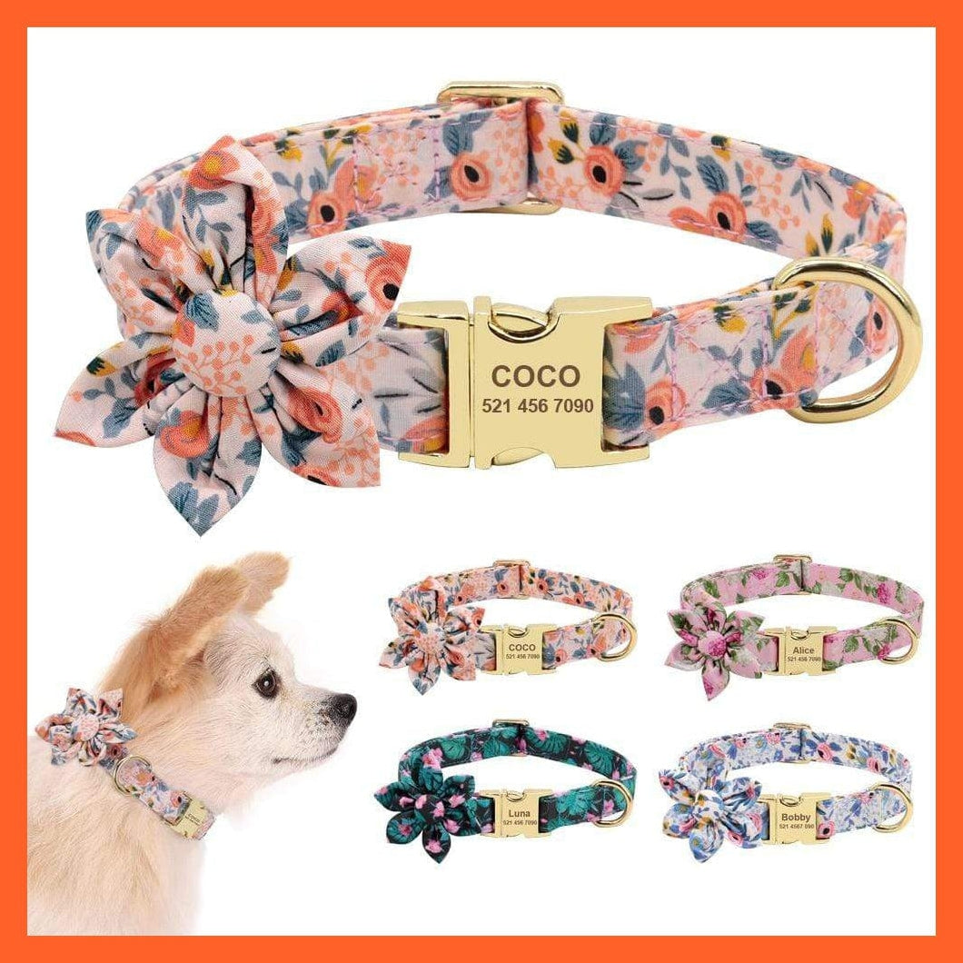 whatagift.com.au Animals & Pet Supplies Nylon Printed Dog Accessories Pet Puppy Cat Collar | Customized Nameplate Dog Collar | Personalized Engraved Id Tag Collars| For Small Dogs Cats