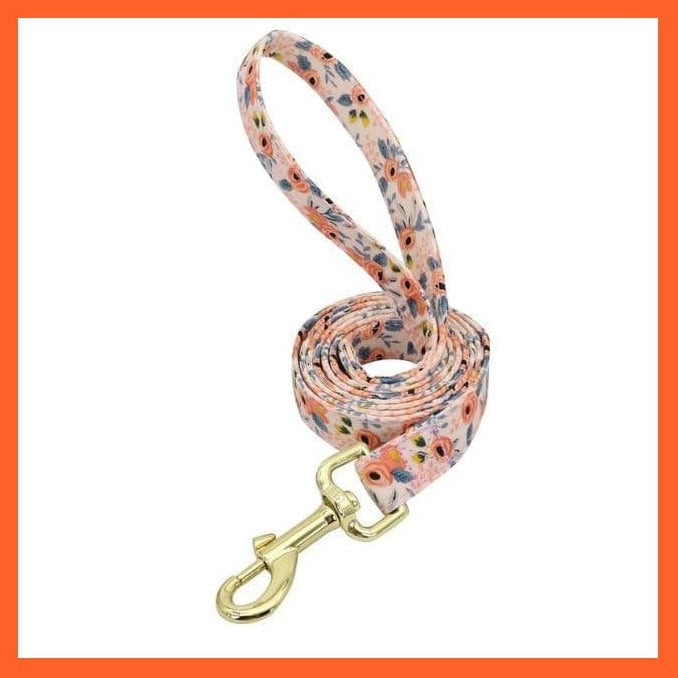 whatagift.com.au Animals & Pet Supplies Orange Leash / S Nylon Printed Dog Accessories Pet Puppy Cat Collar | Customized Nameplate Dog Collar | Personalized Engraved Id Tag Collars| For Small Dogs Cats