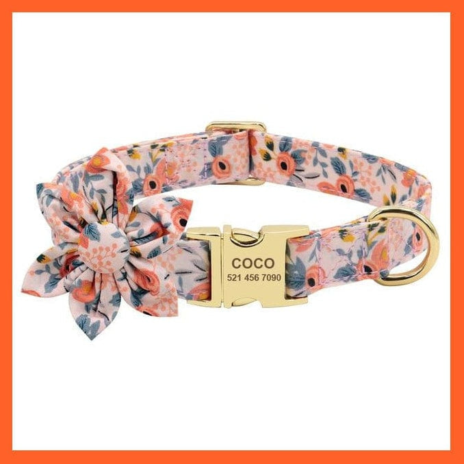whatagift.com.au Animals & Pet Supplies Orange / S Nylon Printed Dog Accessories Pet Puppy Cat Collar | Customized Nameplate Dog Collar | Personalized Engraved Id Tag Collars| For Small Dogs Cats