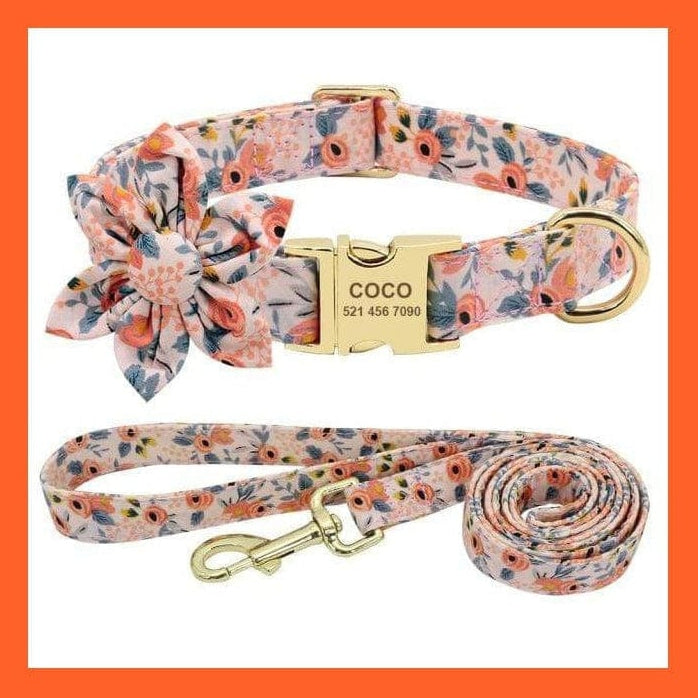 whatagift.com.au Animals & Pet Supplies Orange set / S Copy of Nylon Printed Dog Accessories Pet Puppy Cat Collar | Customized Nameplate Dog Collar | Personalized Engraved Id Tag Collars| For Small Dogs Cats