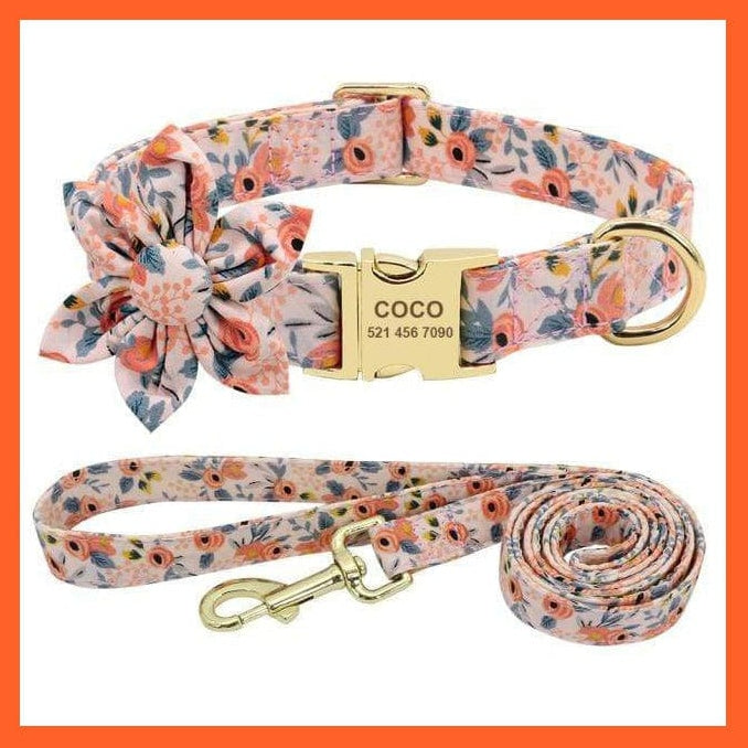 whatagift.com.au Animals & Pet Supplies Orange set / S Nylon Printed Dog Accessories Pet Puppy Cat Collar | Customized Nameplate Dog Collar | Personalized Engraved Id Tag Collars| For Small Dogs Cats