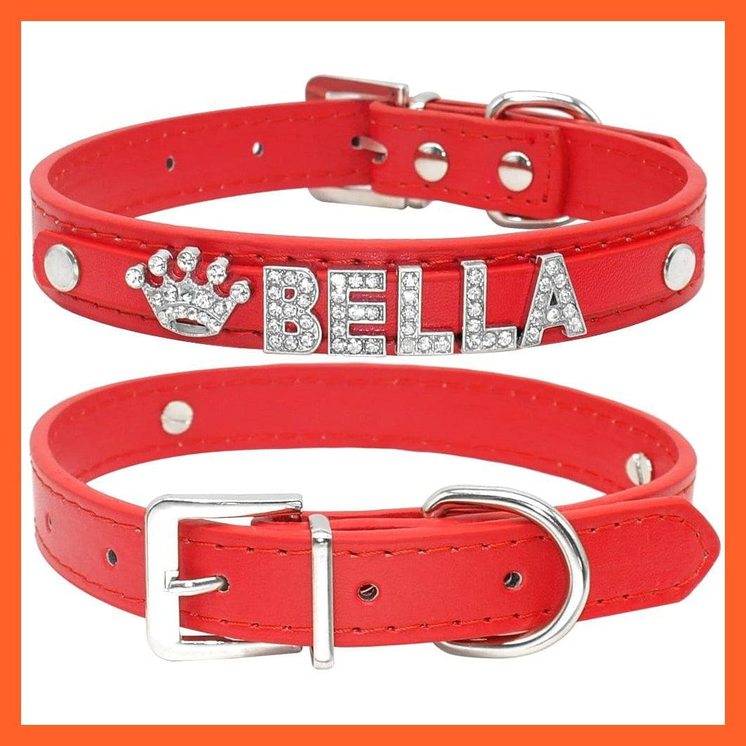 whatagift.com.au Animals & Pet Supplies Personalized Bling Rhinestone Puppy Dog Collars | Customized Necklace Name Charms Pet Accessories