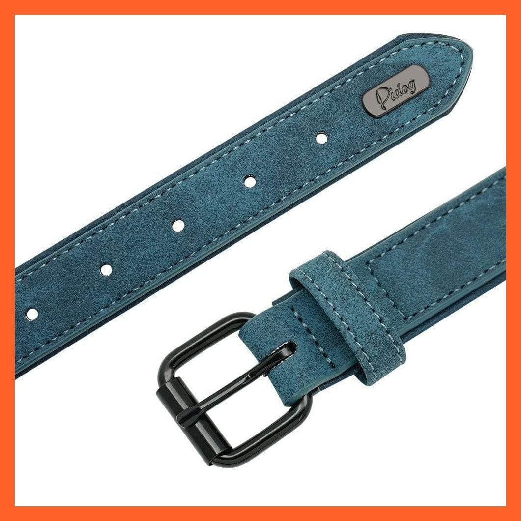 whatagift.com.au Animals & Pet Supplies Personalized Leather Custom Dog Collars | Pet Name Tag Collar Leash Lead