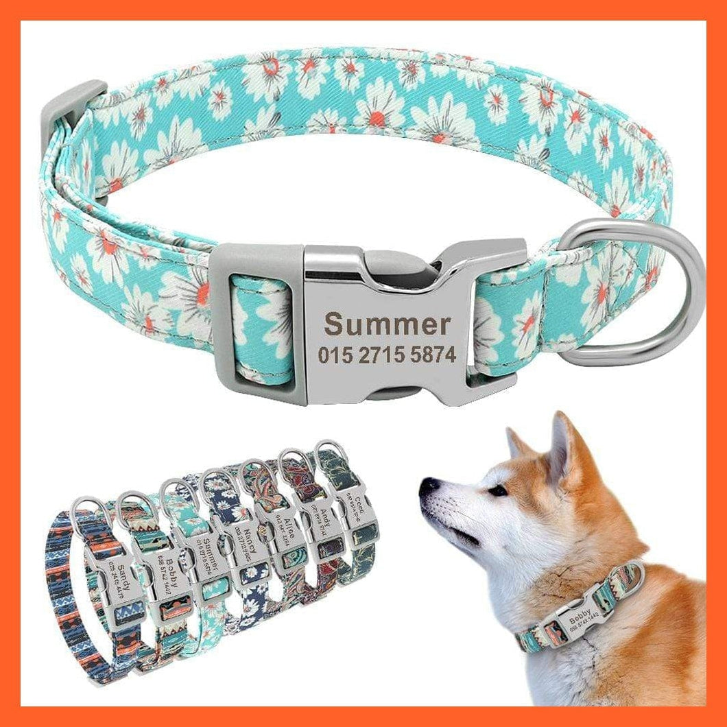 whatagift.com.au Animals & Pet Supplies Personalized Printed Custom Engraved Dog Collar |  Nylon Pet Dog Name Tag Phone Id Collars | For Small Large Dogs