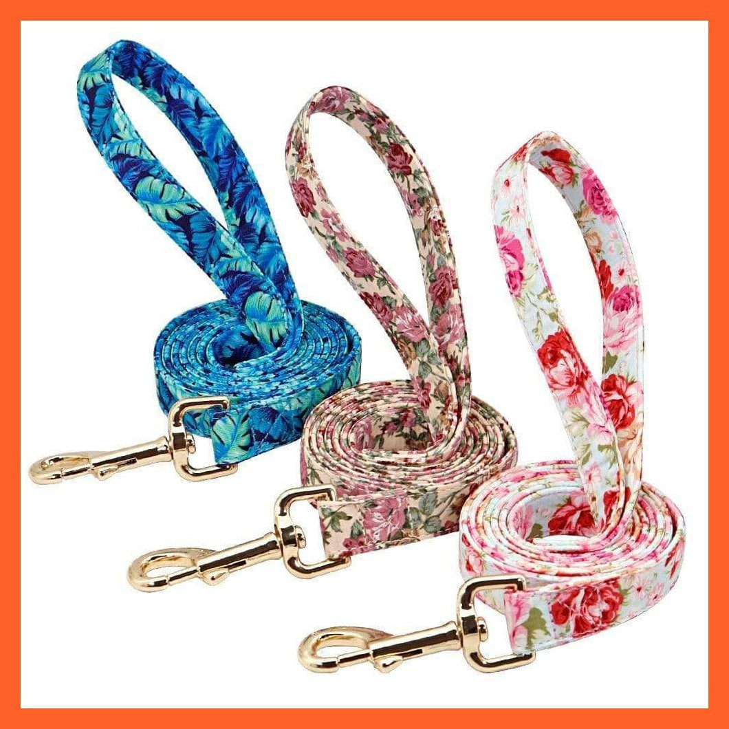 whatagift.com.au Animals & Pet Supplies Personalized Printed Dog Collar Leash Set | Customized Nylon Engraved Dog Collar