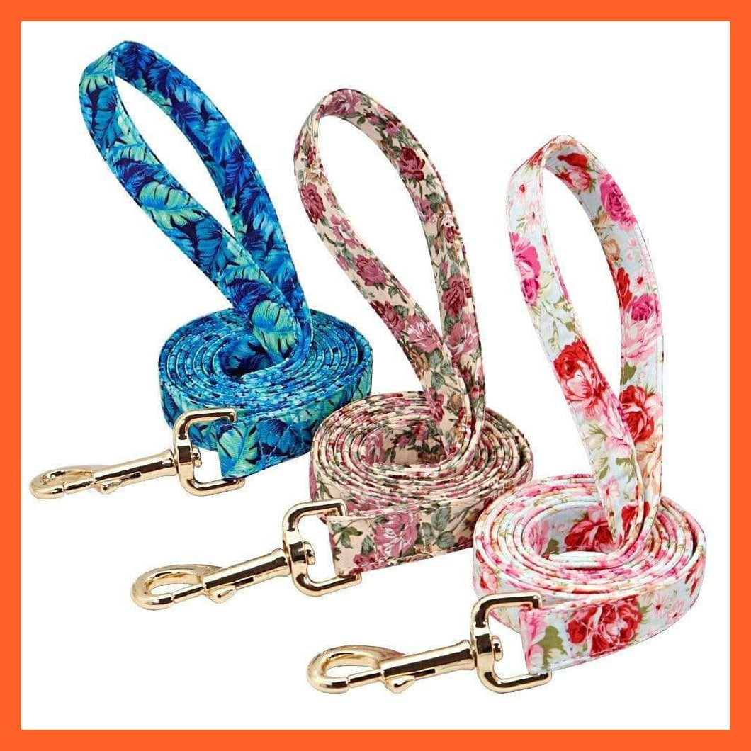 whatagift.com.au Animals & Pet Supplies Personalized Printed Dog Collar Leash Set | Customized Nylon Engraved Dog Collar