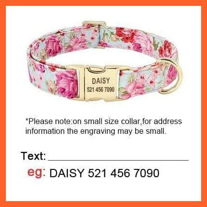 whatagift.com.au Animals & Pet Supplies Personalized Printed Dog Collar Leash Set | Customized Nylon Engraved Dog Collar