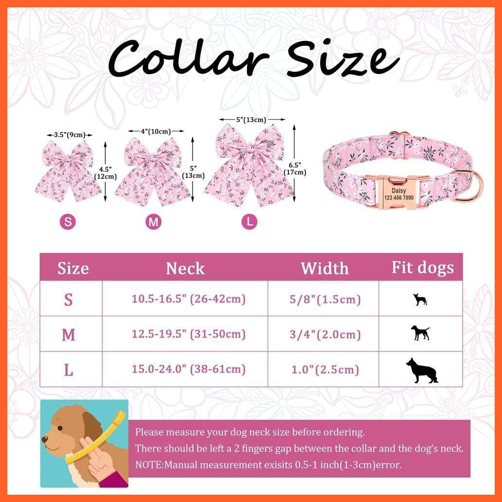 Personalized Puppy Dog Cat Collar | Custom Printed Bowknot Pet Accessories  | Engraved Nameplate Bow Tie Collars | whatagift.com.au.
