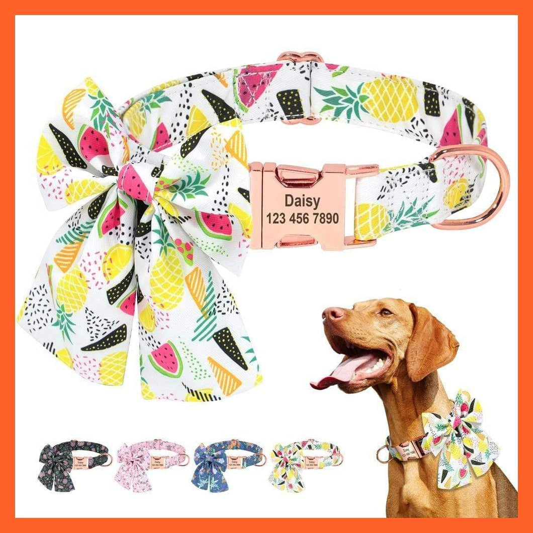 whatagift.com.au Animals & Pet Supplies Personalized Puppy Dog Cat Collar | Custom Printed Bowknot Pet Accessories  | Engraved Nameplate Bow Tie Collars