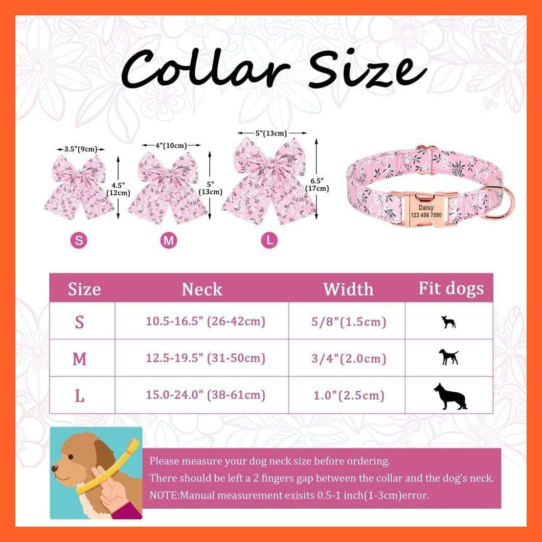 whatagift.com.au Animals & Pet Supplies Personalized Puppy Dog Cat Collar | Custom Printed Bowknot Pet Accessories  | Engraved Nameplate Bow Tie Collars