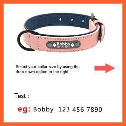 whatagift.com.au Animals & Pet Supplies Pink Collar / S Personalized Leather Custom Dog Collars | Pet Name Tag Collar Leash Lead