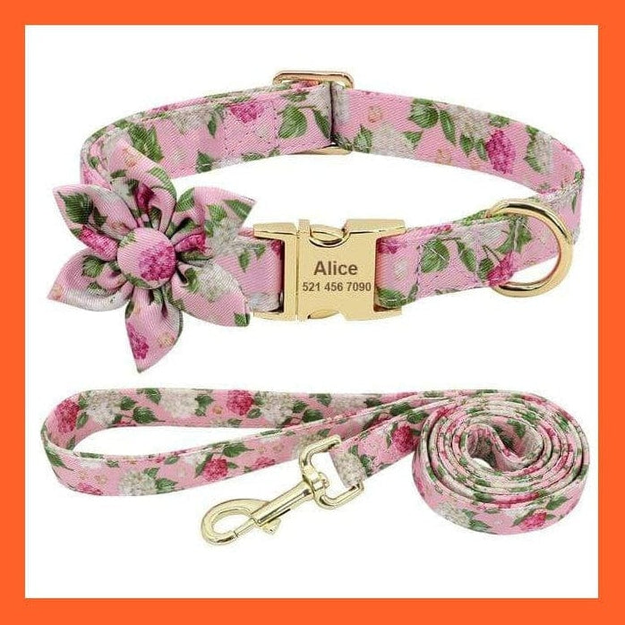 whatagift.com.au Animals & Pet Supplies Pink set / S Copy of Nylon Printed Dog Accessories Pet Puppy Cat Collar | Customized Nameplate Dog Collar | Personalized Engraved Id Tag Collars| For Small Dogs Cats