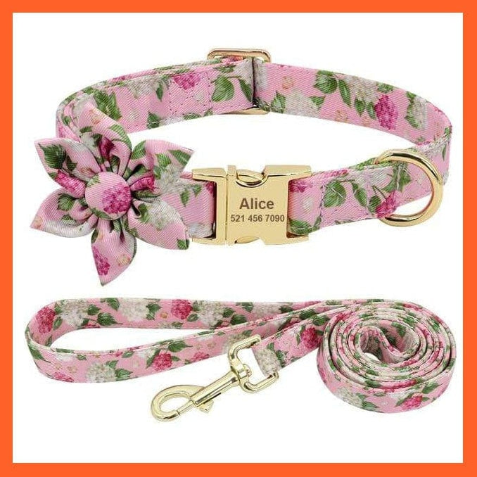 whatagift.com.au Animals & Pet Supplies Pink set / S Nylon Printed Dog Accessories Pet Puppy Cat Collar | Customized Nameplate Dog Collar | Personalized Engraved Id Tag Collars| For Small Dogs Cats