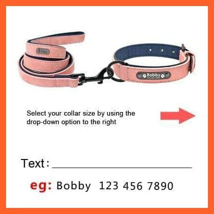 whatagift.com.au Animals & Pet Supplies Pink Set / S Personalized Leather Custom Dog Collars | Pet Name Tag Collar Leash Lead
