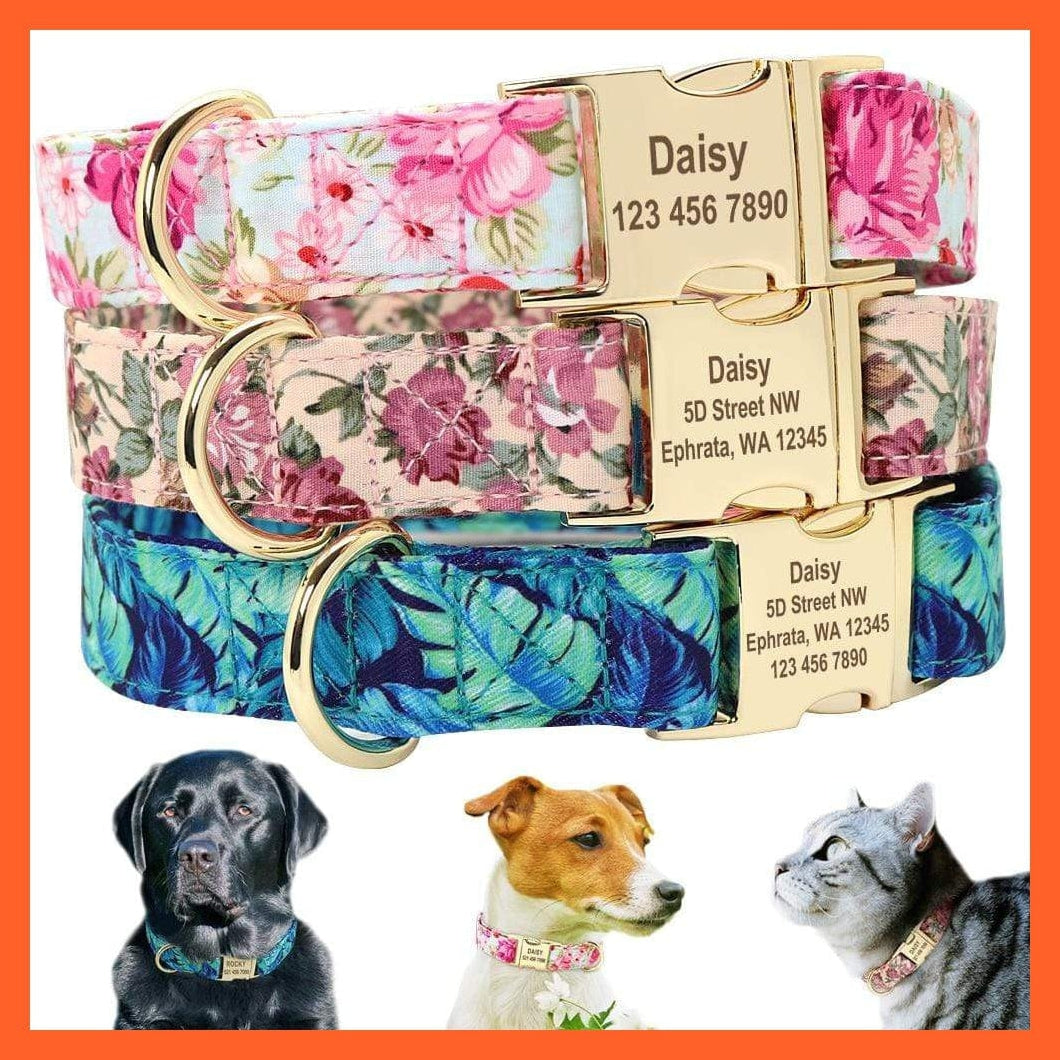 whatagift.com.au Animals & Pet Supplies Printed Personalized Dog Tag Collar | Custom Nylon Engraved Nameplate Collar
