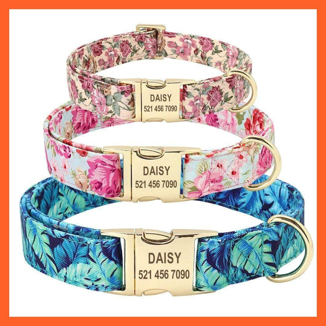 whatagift.com.au Animals & Pet Supplies Printed Personalized Dog Tag Collar | Custom Nylon Engraved Nameplate Collar