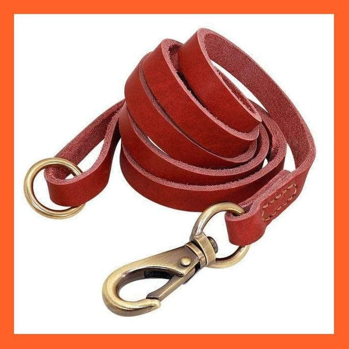 whatagift.com.au Animals & Pet Supplies Red Leash / S Custom Leather Dog Collar | Personalized Engraved Pet Collar Leash Set