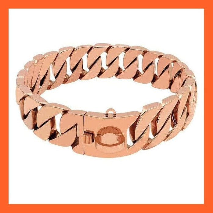 whatagift.com.au Animals & Pet Supplies Rosegold / 45cm / China Strong Metal Silver Gold Show Collar | Stainless Steel Pet Training Dog Chain Collars