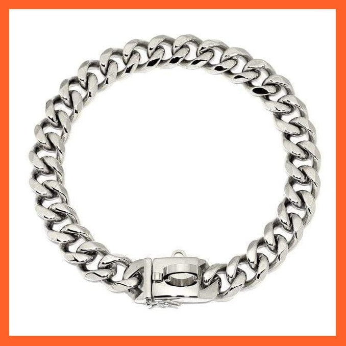 whatagift.com.au Animals & Pet Supplies Silver Collar / 45cm Chain Collar Leash Pet Training Collar | Steel Metal Gold Dog Accessories