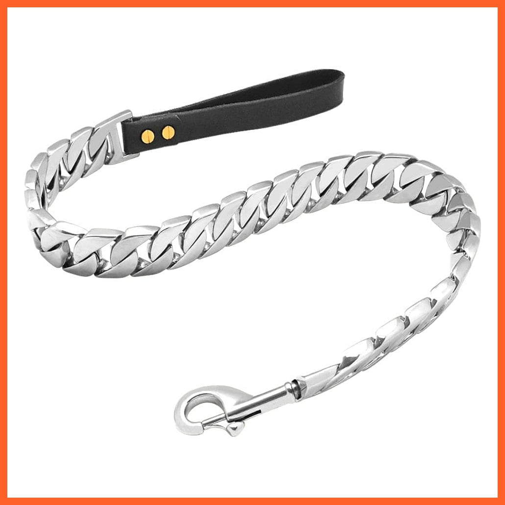 Stainless Steel Metal Gold Dog Accessories | Chain Collar Leash Pet Training Collar | For Medium Large Dogs Bulldog Pitbull | whatagift.com.au.