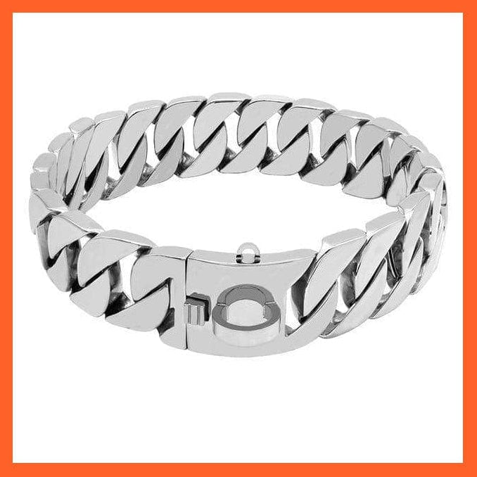 whatagift.com.au Animals & Pet Supplies Strong Metal Silver Gold Show Collar | Stainless Steel Pet Training Dog Chain Collars | For Large Dogs Pitbull Bulldog