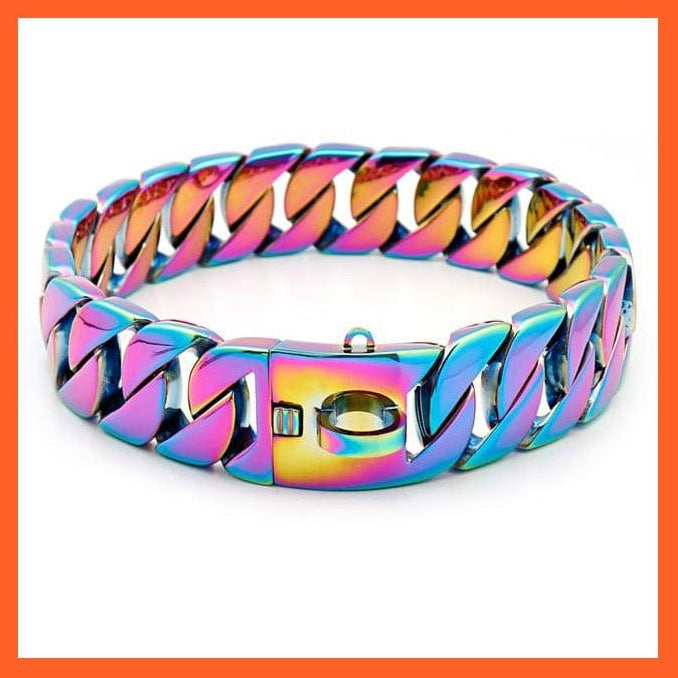 whatagift.com.au Animals & Pet Supplies Strong Metal Silver Gold Show Collar | Stainless Steel Pet Training Dog Chain Collars | For Large Dogs Pitbull Bulldog