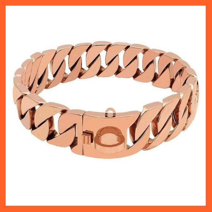 whatagift.com.au Animals & Pet Supplies Strong Metal Silver Gold Show Collar | Stainless Steel Pet Training Dog Chain Collars | For Large Dogs Pitbull Bulldog