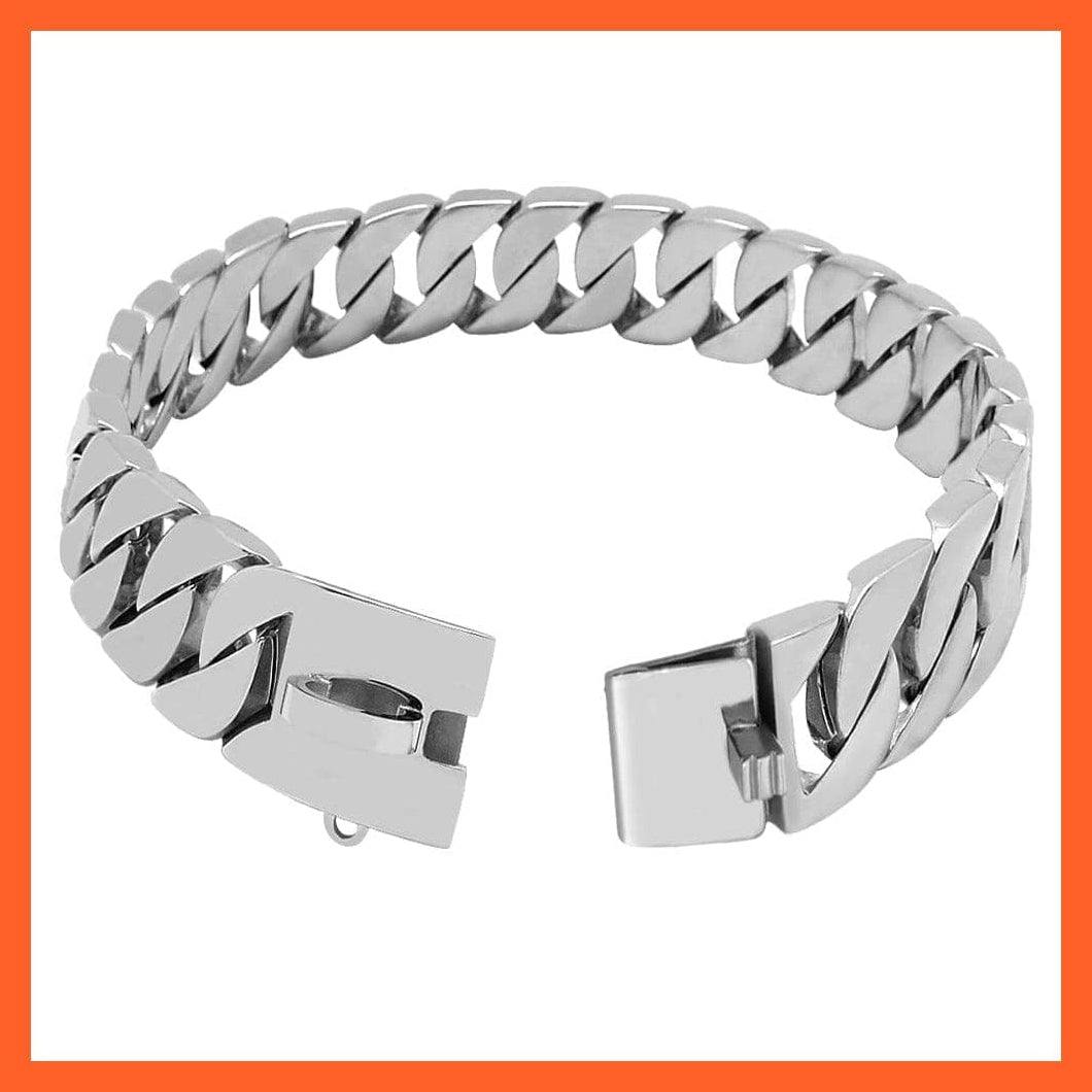 whatagift.com.au Animals & Pet Supplies Strong Metal Silver Gold Show Collar | Stainless Steel Pet Training Dog Chain Collars | For Large Dogs Pitbull Bulldog