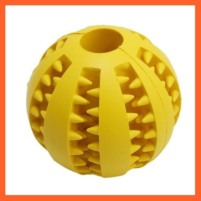 whatagift.com.au Animals & Pet Supplies yellow / L Interactive Rubber Balls Pet Chew Toys | Dog Cat Reward Balls