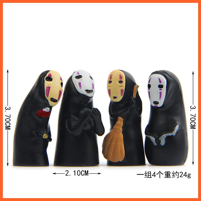 whatagift.com.au Anime 4 pcs/set Kawaii Spirited No Face Man  Action Figure Toy Cute Anime Collection