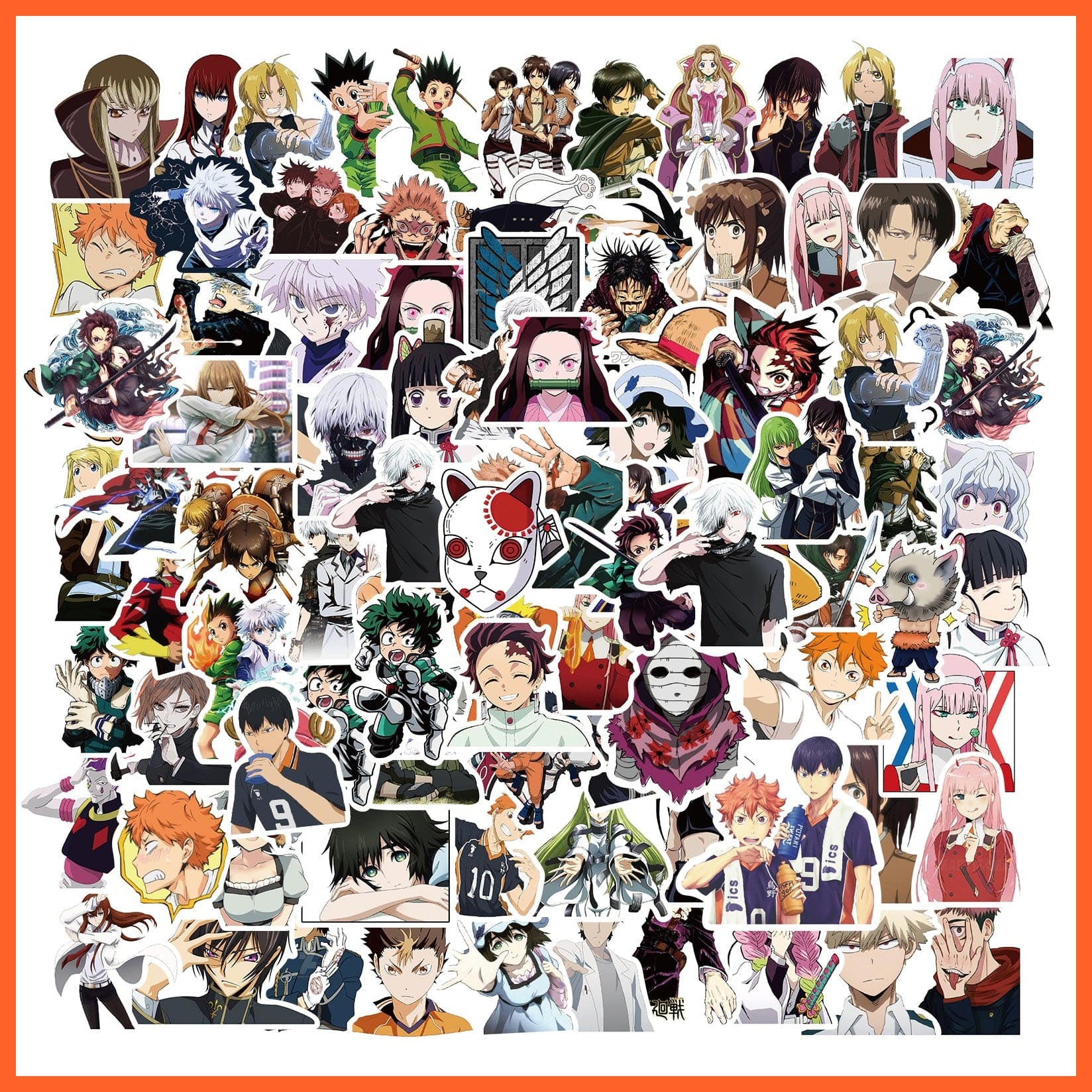 whatagift.com.au Anime stickers 10/50/100PCS Cartoon Anime Attack on Titan/My Hero DIY Stickers For Kids