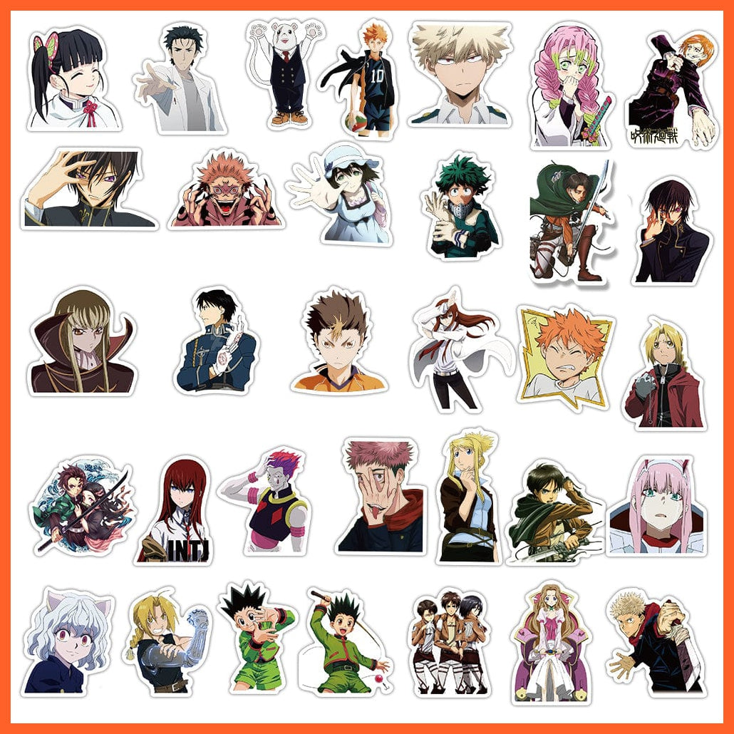 whatagift.com.au Anime stickers 10pcs-Random 10/50/100PCS Cartoon Anime Attack on Titan/My Hero DIY Stickers For Kids