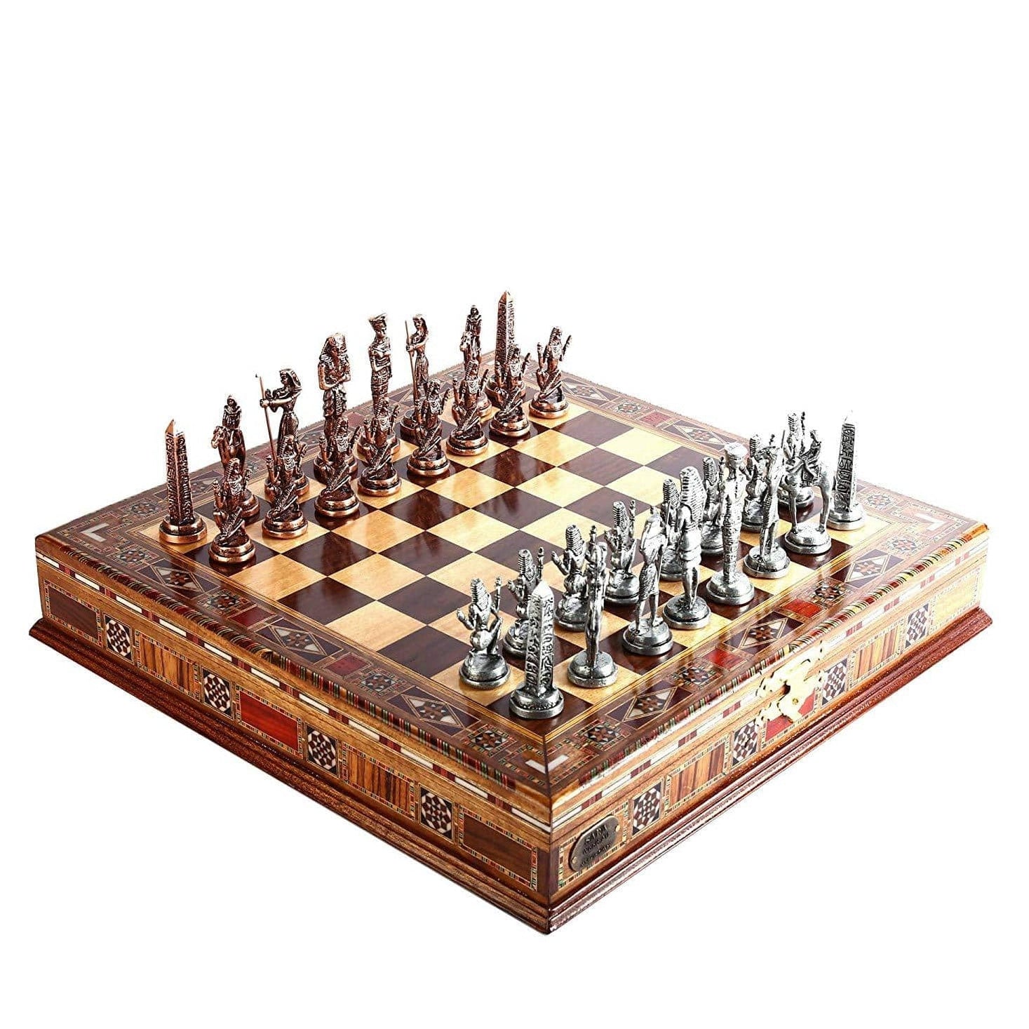 Egyptian Pieces Antique Wooden Chess Set | whatagift.com.au.