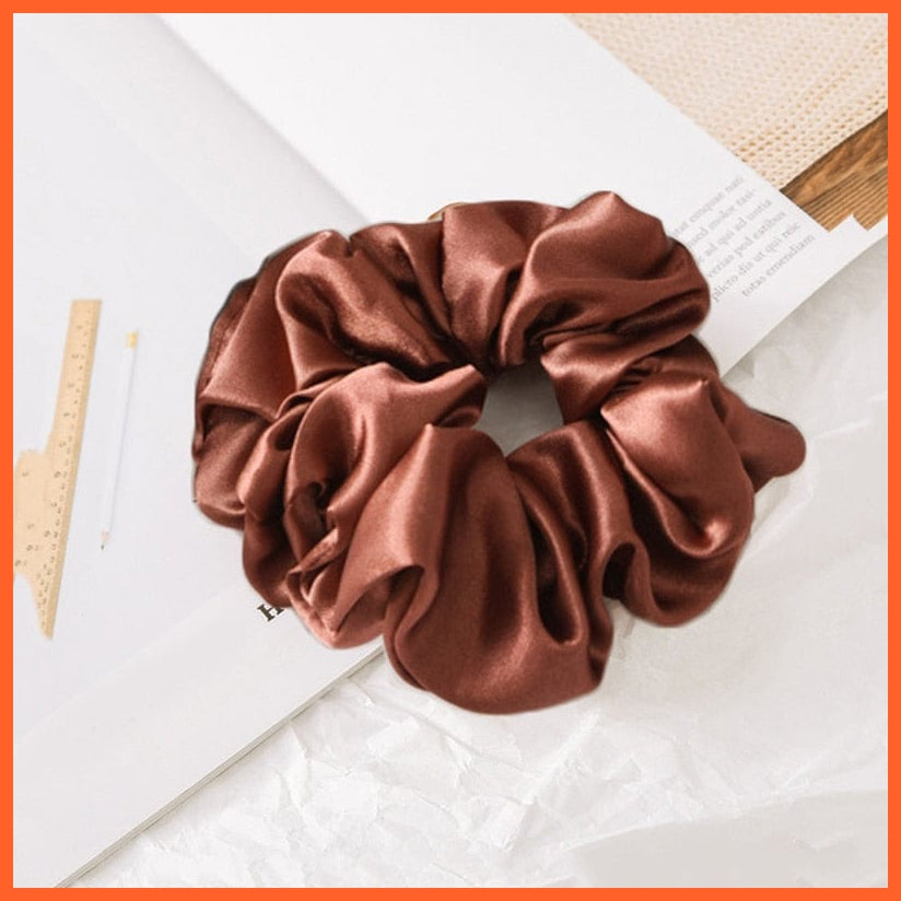 whatagift.com.au Apricot Handmade Women Silk Elastic Scrunchies | Multicolor Hair Band