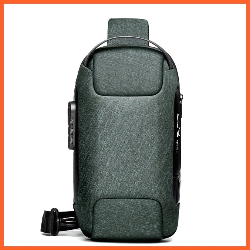 whatagift.com.au Army Green / 16 x 11 x 33 cm / China Waterproof USB Oxford Crossbody Shoulder Bag