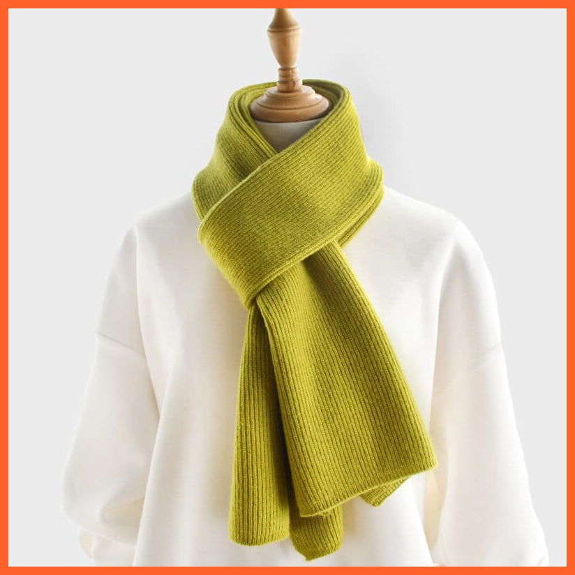 whatagift.com.au Army Green / China / Adults 152CM Unisex luxury Cashmere Knitted Scarves  | Warm Thick Woolen Scarf